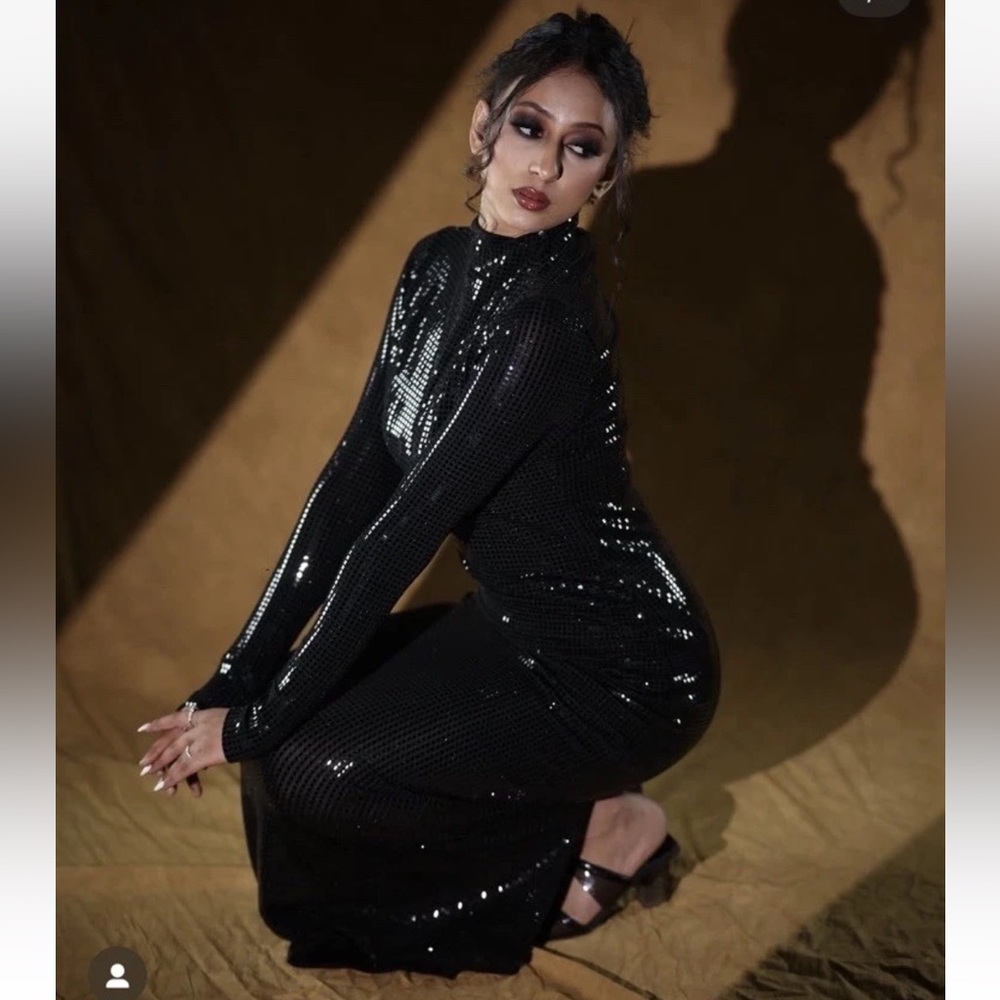 ZARA LONG SEQUIN DRESS